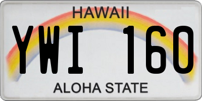 HI license plate YWI160
