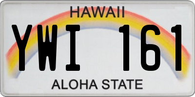 HI license plate YWI161