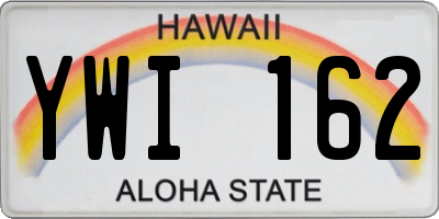 HI license plate YWI162