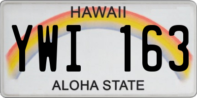 HI license plate YWI163