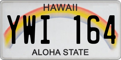 HI license plate YWI164