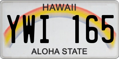 HI license plate YWI165