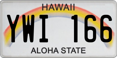 HI license plate YWI166