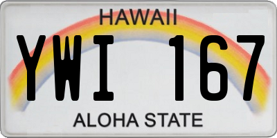 HI license plate YWI167