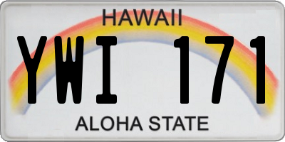 HI license plate YWI171