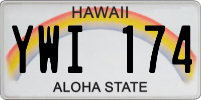 HI license plate YWI174
