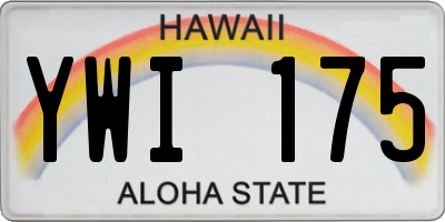 HI license plate YWI175