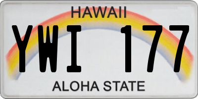 HI license plate YWI177