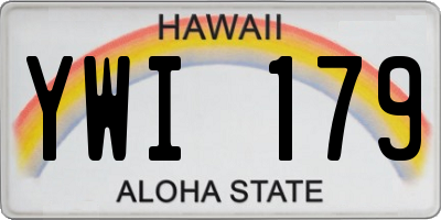 HI license plate YWI179