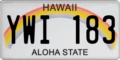 HI license plate YWI183