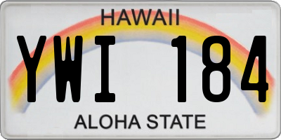 HI license plate YWI184