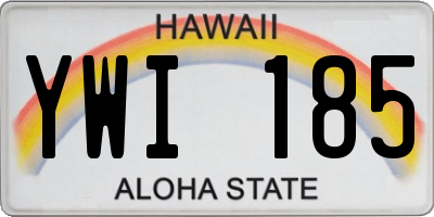 HI license plate YWI185