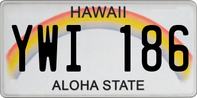 HI license plate YWI186