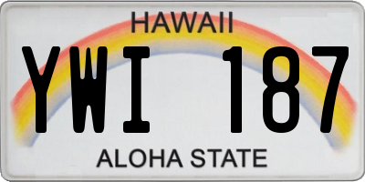 HI license plate YWI187