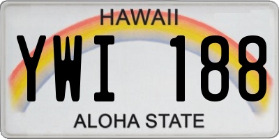 HI license plate YWI188