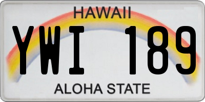 HI license plate YWI189