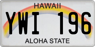 HI license plate YWI196