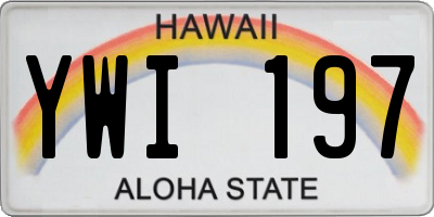 HI license plate YWI197