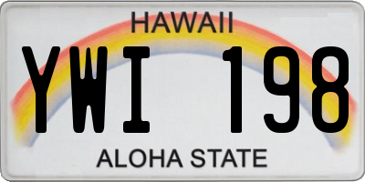 HI license plate YWI198