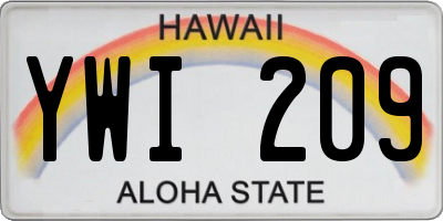 HI license plate YWI209