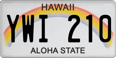 HI license plate YWI210
