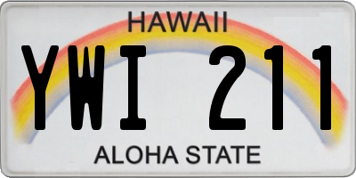 HI license plate YWI211