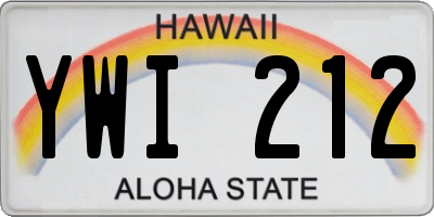 HI license plate YWI212