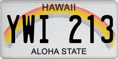 HI license plate YWI213