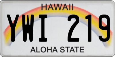HI license plate YWI219