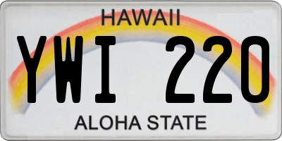 HI license plate YWI220