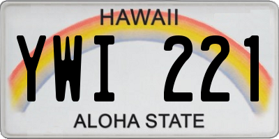 HI license plate YWI221