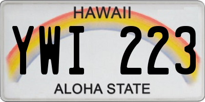 HI license plate YWI223