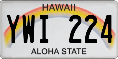 HI license plate YWI224