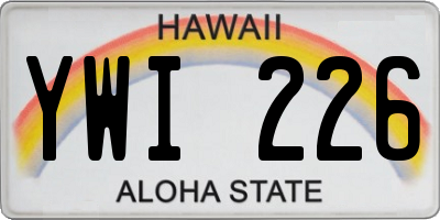 HI license plate YWI226