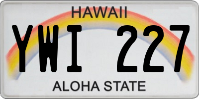 HI license plate YWI227