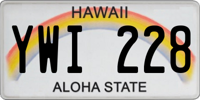 HI license plate YWI228