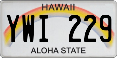 HI license plate YWI229