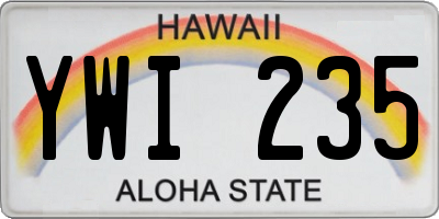 HI license plate YWI235