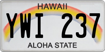 HI license plate YWI237