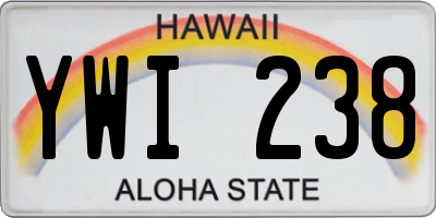 HI license plate YWI238