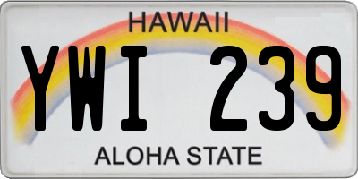 HI license plate YWI239