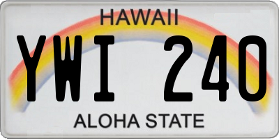 HI license plate YWI240