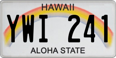 HI license plate YWI241