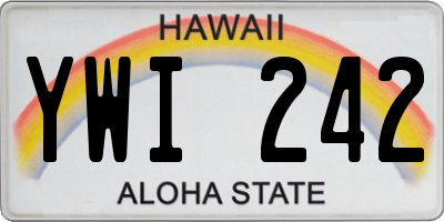 HI license plate YWI242
