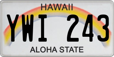 HI license plate YWI243