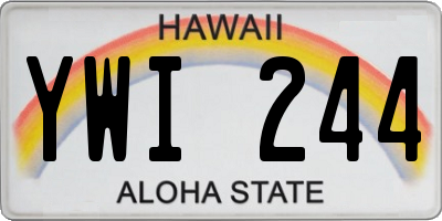 HI license plate YWI244