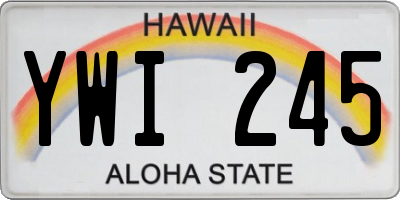 HI license plate YWI245