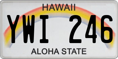 HI license plate YWI246