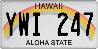HI license plate YWI247