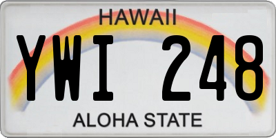 HI license plate YWI248